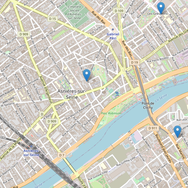 Carte des bibliotheques à Asnières-sur-Seine Thumbnail