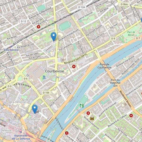 Carte des bibliotheques à Courbevoie Thumbnail
