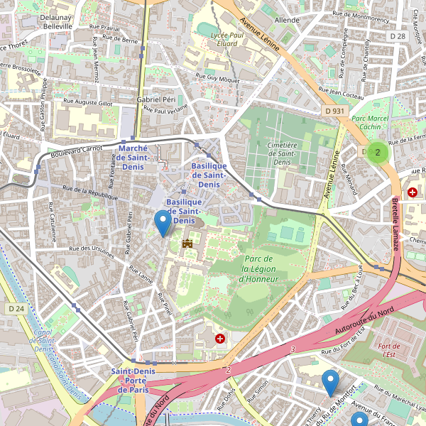 Carte des bibliotheques à Saint-Denis Thumbnail