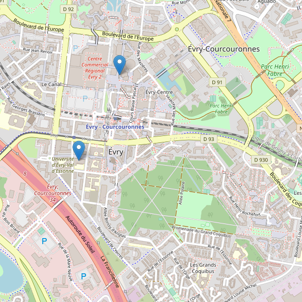 Carte des bibliotheques à Évry (Essonne) Thumbnail