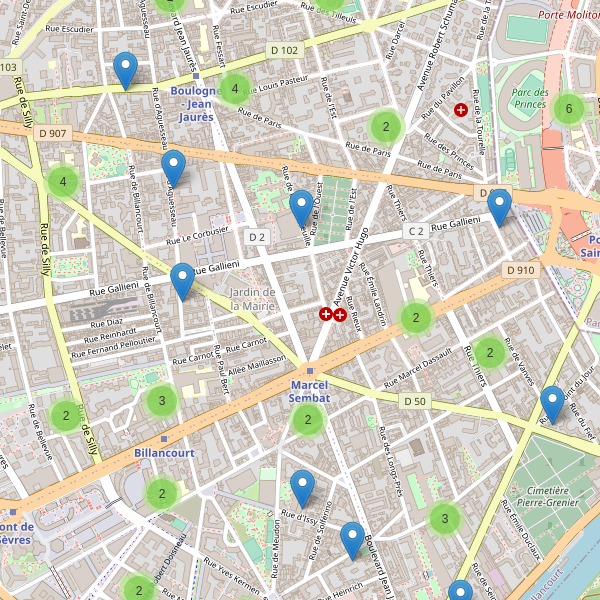 Carte des ecoles à Boulogne-Billancourt Thumbnail