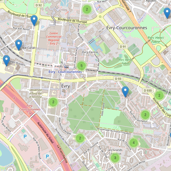 Carte des ecoles à Évry (Essonne) Thumbnail