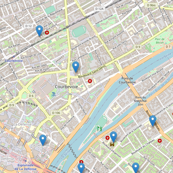 Carte des eglises à Courbevoie Thumbnail