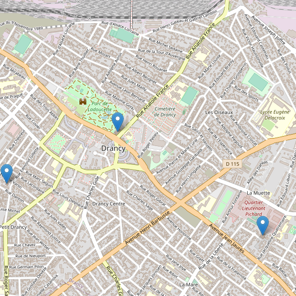 Carte des eglises à Drancy Thumbnail