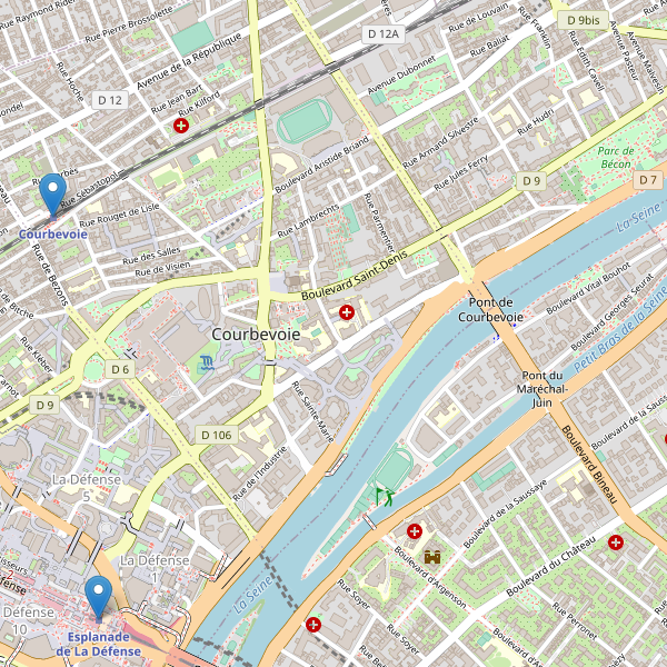 Carte des gares à Courbevoie Thumbnail