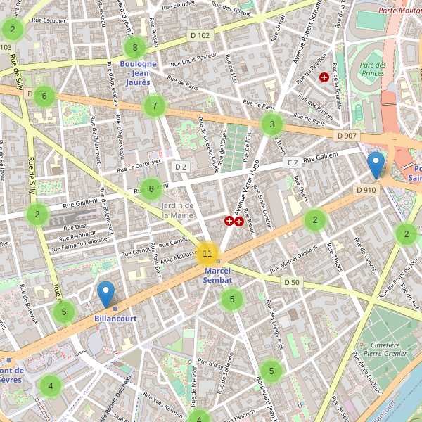 Carte des guichets-automatiques à Boulogne-Billancourt Thumbnail