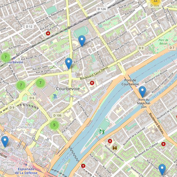 Carte des guichets-automatiques à Courbevoie Thumbnail