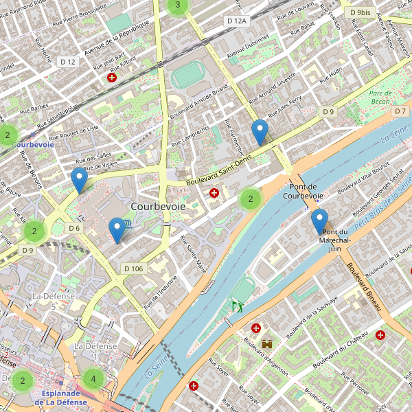 Carte des hotels à Courbevoie Thumbnail