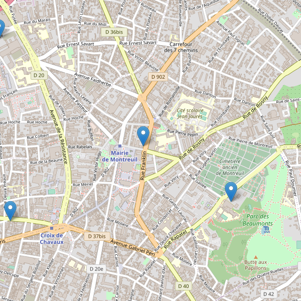 Carte des hotels à Montreuil Thumbnail