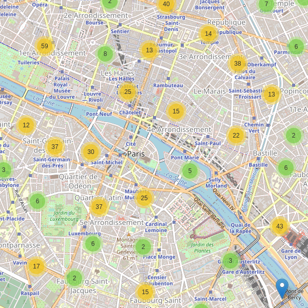 Carte des hotels à Paris Thumbnail