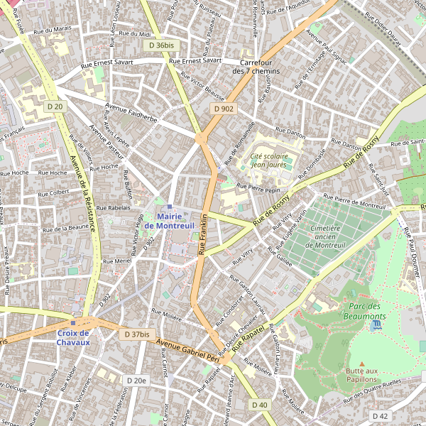 Carte des monuments à Montreuil Thumbnail