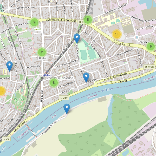 Carte des parkings à Ablon-sur-Seine Thumbnail