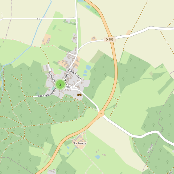 Carte des parkings à Arthies Thumbnail