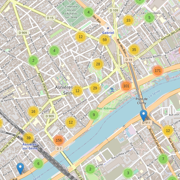 Thumbnail Carte des parkings à Asnières-sur-Seine