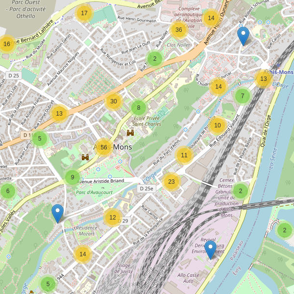 Carte des parkings à Athis-Mons Thumbnail