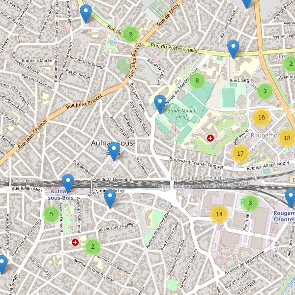 Thumbnail Carte des parkings à Aulnay-sous-Bois