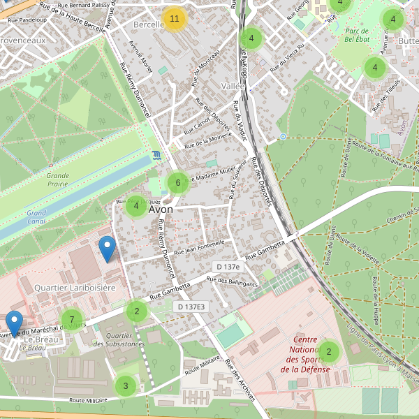 Carte des parkings à Avon Thumbnail