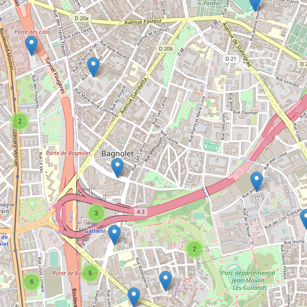 Carte des parkings à Bagnolet Thumbnail
