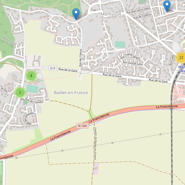 Carte des parkings à Baillet-en-France Thumbnail
