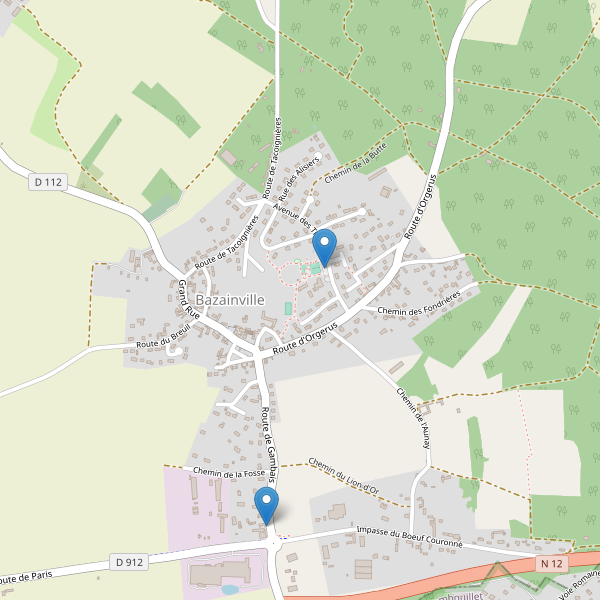 Carte des parkings à Bazainville Thumbnail