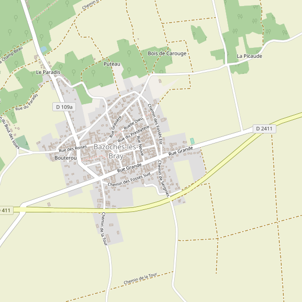 Carte des parkings à Bazoches-lès-Bray Thumbnail