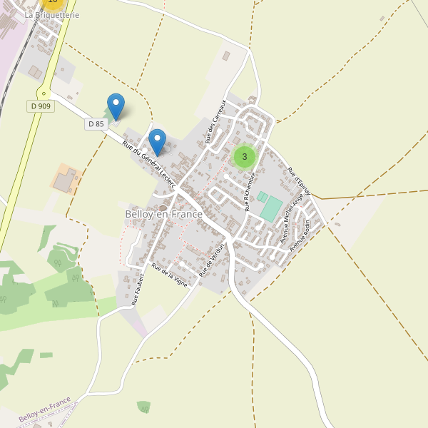 Carte des parkings à Belloy-en-France Thumbnail