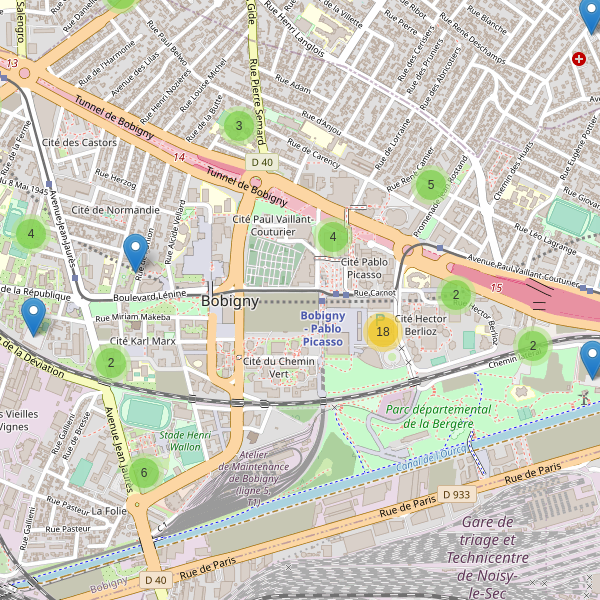 Thumbnail Carte des parkings à Bobigny