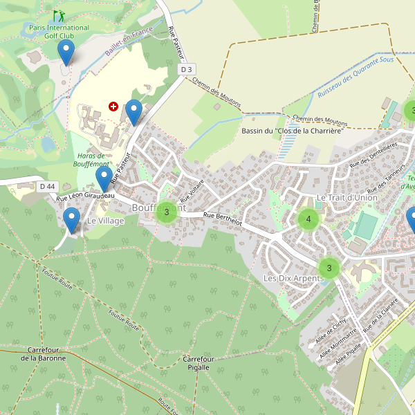 Carte des parkings à Bouffémont Thumbnail