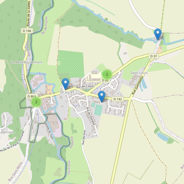 Carte des parkings à Bray-et-Lû Thumbnail