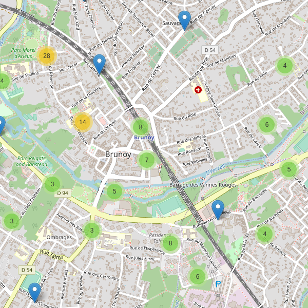 Carte des parkings à Brunoy Thumbnail
