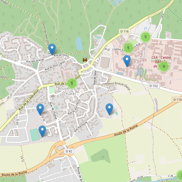 Carte des parkings à Bruyères-le-Châtel Thumbnail
