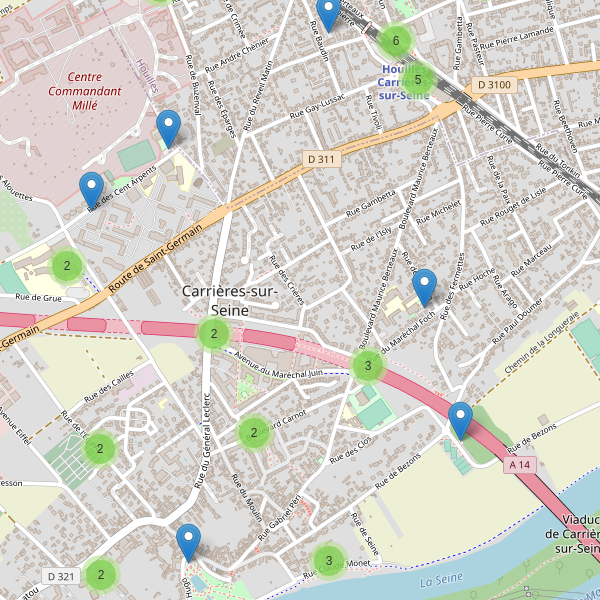 Carte des parkings à Carrières-sur-Seine Thumbnail