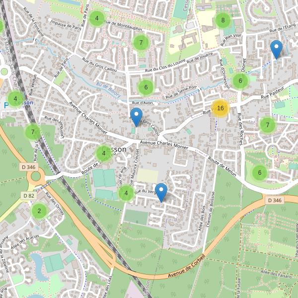 Carte des parkings à Cesson Thumbnail