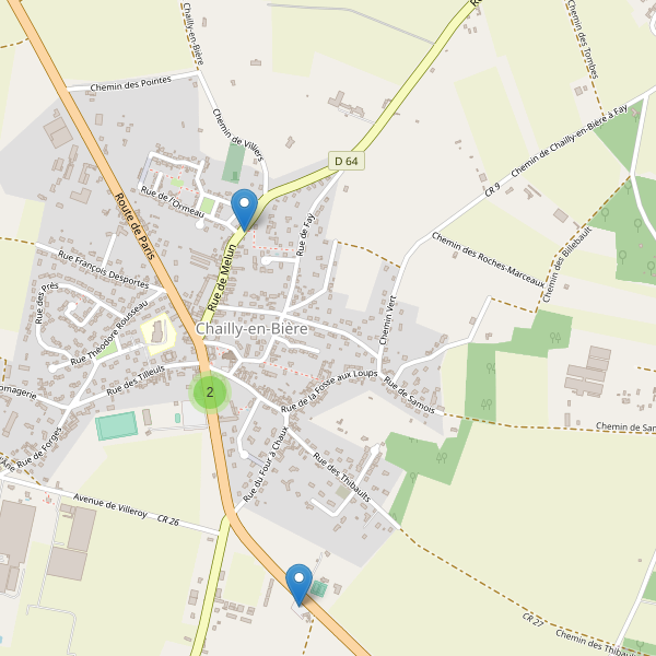 Carte des parkings à Chailly-en-Bière Thumbnail