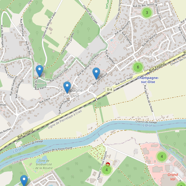 Carte des parkings à Champagne-sur-Oise Thumbnail