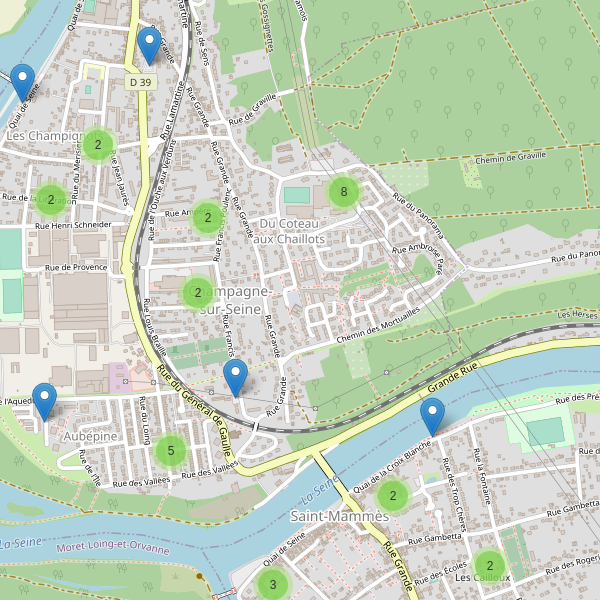Carte des parkings à Champagne-sur-Seine Thumbnail
