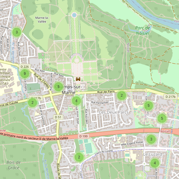 Thumbnail Carte des parkings à Champs-sur-Marne