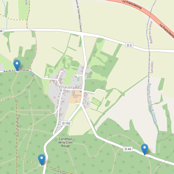 Carte des parkings à Chauvry Thumbnail