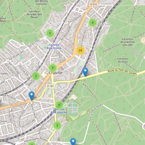 Carte des parkings à Chaville Thumbnail