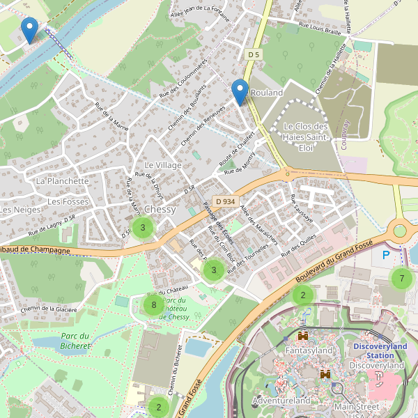 Thumbnail Carte des parkings à Chessy (Seine-et-Marne)