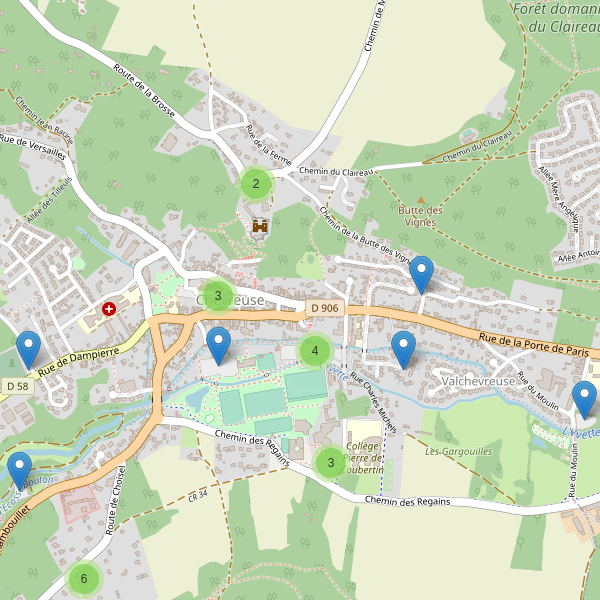 Carte des parkings à Chevreuse Thumbnail