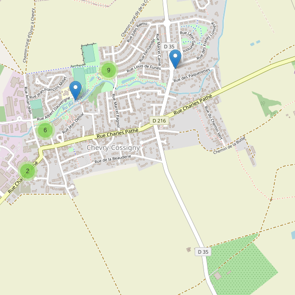 Carte des parkings à Chevry-Cossigny Thumbnail