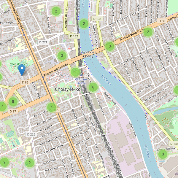 Carte des parkings à Choisy-le-Roi Thumbnail