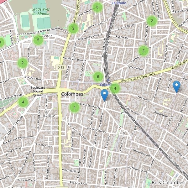 Thumbnail Carte des parkings à Colombes