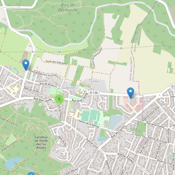Carte des parkings à Coubron Thumbnail