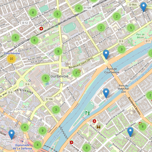 Thumbnail Carte des parkings à Courbevoie