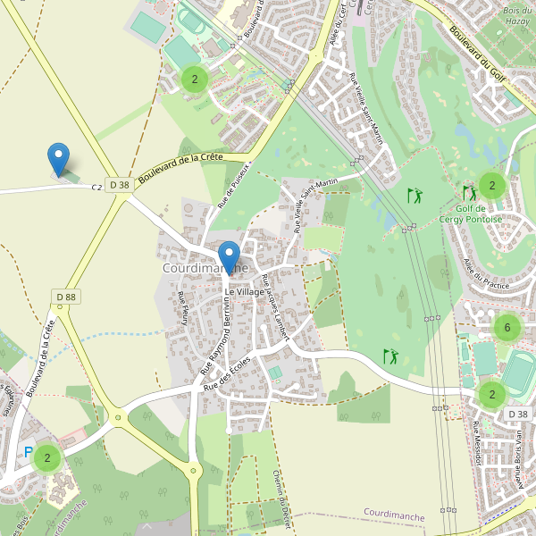 Carte des parkings à Courdimanche Thumbnail