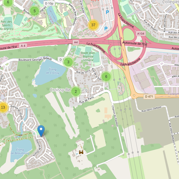 Carte des parkings à Croissy-Beaubourg Thumbnail