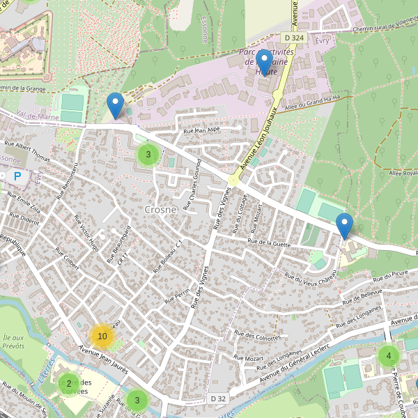 Carte des parkings à Crosne Thumbnail