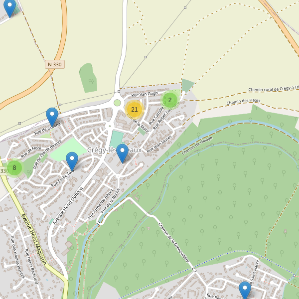 Carte des parkings à Crégy-lès-Meaux Thumbnail